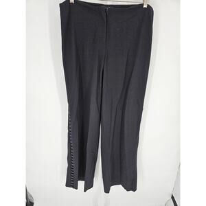 Lillie Sufin Women's Black Mid Rise Ribbon Side Slim Leg Casual Pants Size 12
